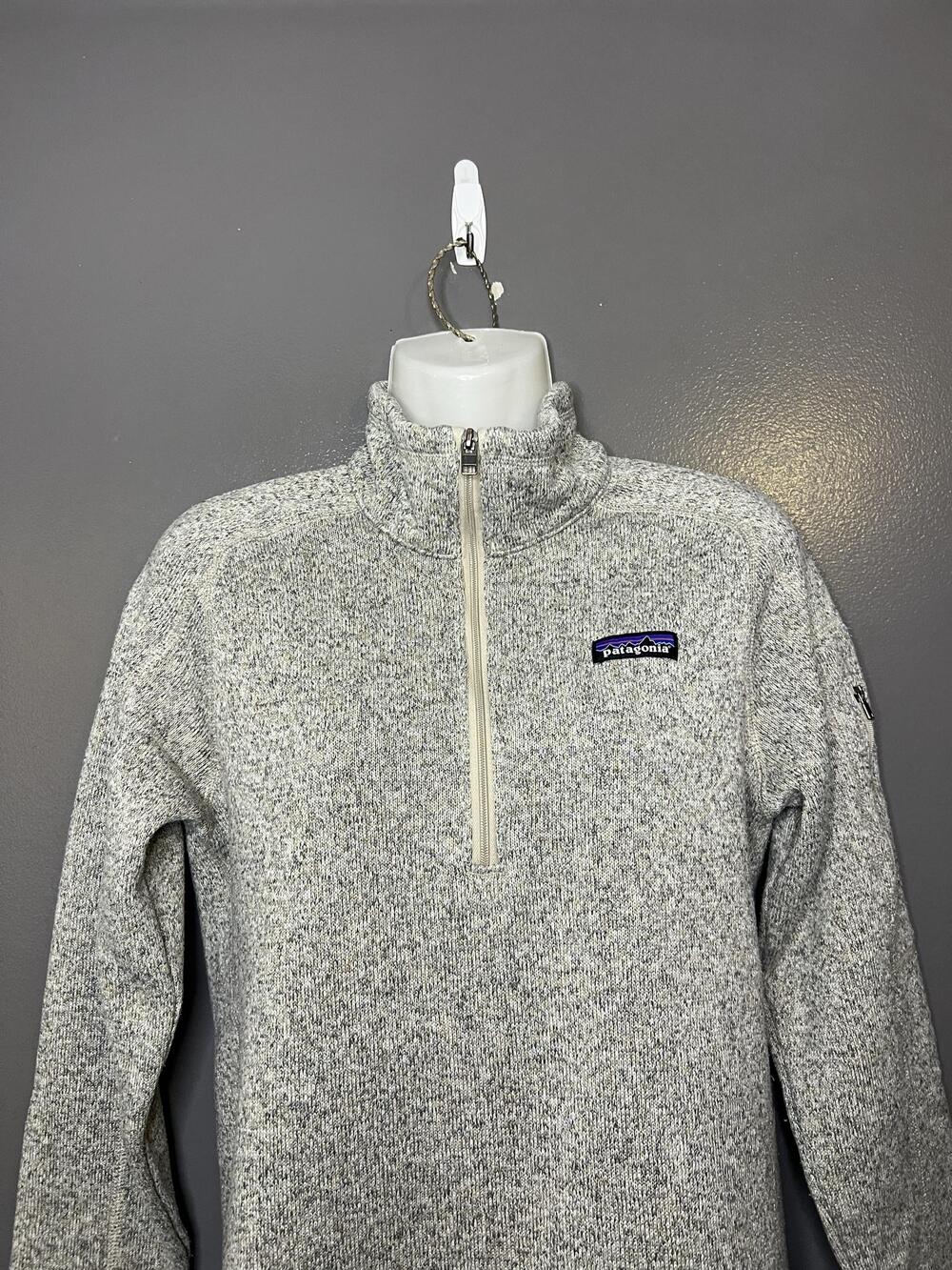 Patagonia Sweater Womens Small Gray Better Sweater 1/4 Zip Mock Neck Fleece